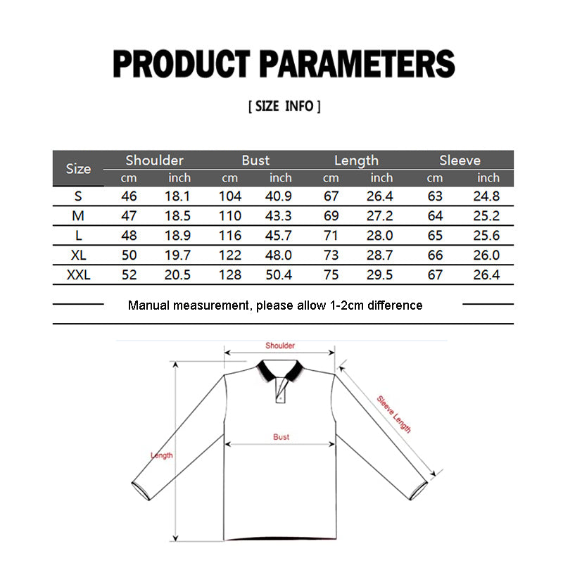 Lässiges Herren-Poloshirt mit Langarm und Karokragen und Taschen | D81