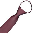 Klassische einfarbige seidige Krawatte mit Reißverschluss für Herren | LK02