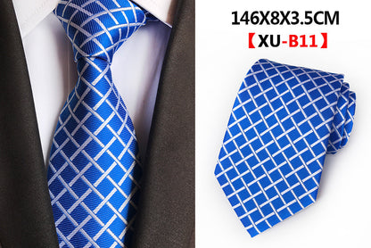 Men Ties Stripes Woven Silk Necktie For Formal Business Party |  XU-B