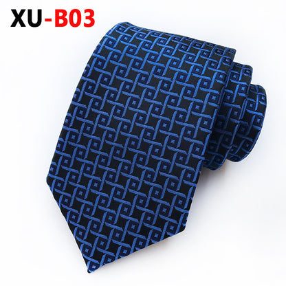 Men Ties Stripes Woven Silk Necktie For Formal Business Party |  XU-B