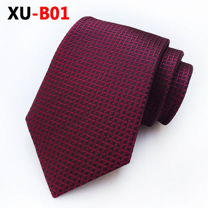 Men Ties Stripes Woven Silk Necktie For Formal Business Party |  XU-B