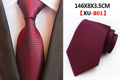 Men Ties Stripes Woven Silk Necktie For Formal Business Party |  XU-B