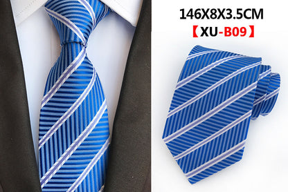 Men Ties Stripes Woven Silk Necktie For Formal Business Party |  XU-B