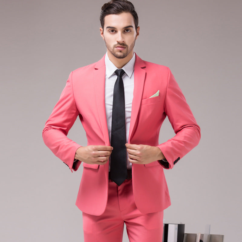Premium Cotton Blend Gents Suit Smart Fit Suits Work Wedding Casual Business Tuxedo 2 Piece Set