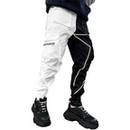 Hip Hop Herren Cargohose Haremshose mit elastischem Bund und Kordelzug und Taschen |