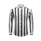 Lässige Langarm-Button-Down-Hemden für Herren mit Streifen | MC255371