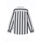 Lässige Langarm-Button-Down-Hemden für Herren mit Streifen | MC255371