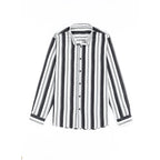 Lässige Langarm-Button-Down-Hemden für Herren mit Streifen | MC255371