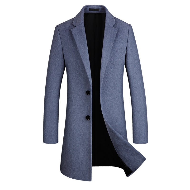 Manteau long en laine de qualité supérieure pour homme, coupe slim, trench-coat à pois | xz5903 