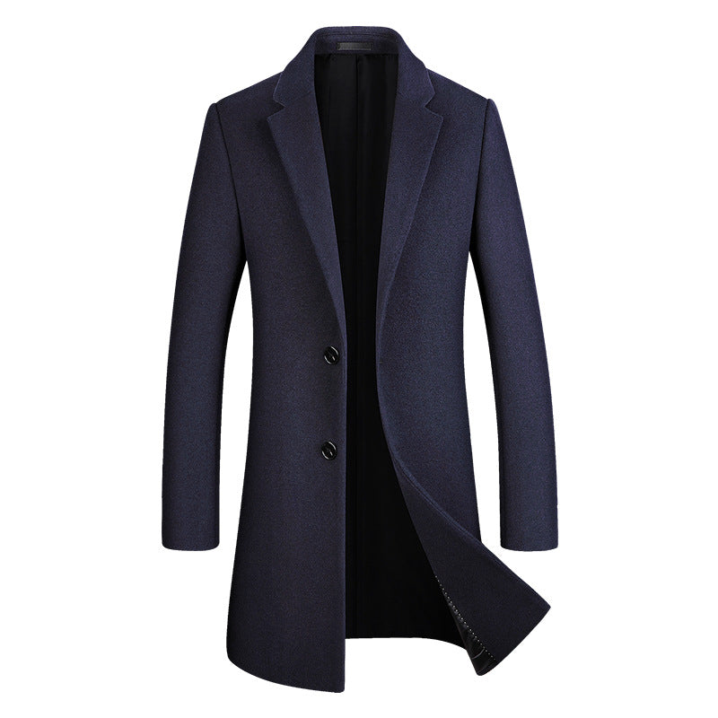 Manteau long en laine de qualité supérieure pour homme, coupe slim, trench-coat à pois | xz5903 