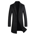 Herren Premium Wollmantel Lang Slim Fit Erbsen Trenchcoat | xz5903