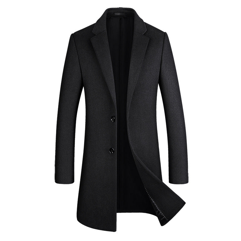 Manteau long en laine de qualité supérieure pour homme, coupe slim, trench-coat à pois | xz5903 