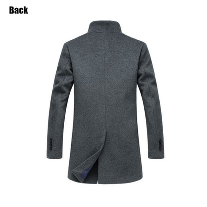 Manteau pour homme en mélange de laine de qualité supérieure, trench-coat mi-long | XZ1681