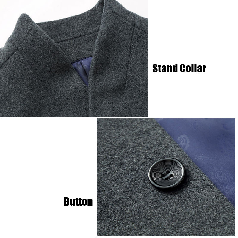 Herrenmantel Hochwertiger mittellanger Trenchcoat aus Wollmischung | XZ1681