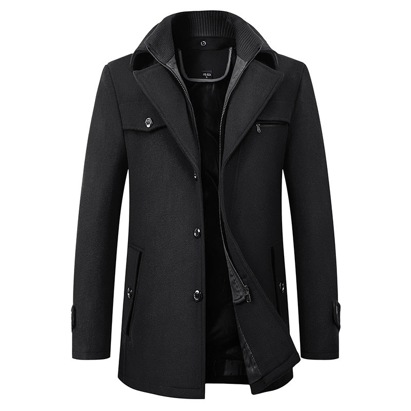 Herren Premium Wolle Luxus Mantel Winter Herbst Trenchcoat | XZ1933