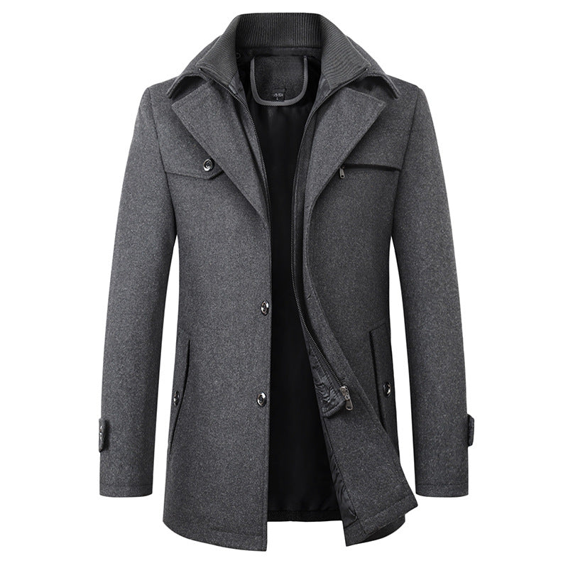 Herren Premium Wolle Luxus Mantel Winter Herbst Trenchcoat | XZ1933