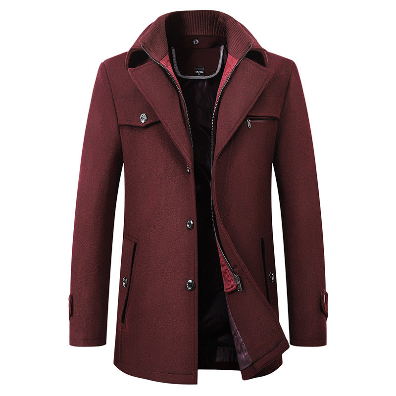 Herren Premium Wolle Luxus Mantel Winter Herbst Trenchcoat | XZ1933