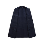 Hochwertiger, zweireihiger, langer Trenchcoat aus australischer Wollmischung für Herren | XZ338