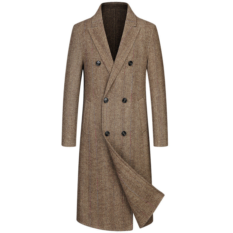 Executive Class Premium Herren Luxus Langer Trenchcoat aus australischer Wolle | XZ5829