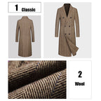 Executive Class Premium Herren Luxus Langer Trenchcoat aus australischer Wolle | XZ5829