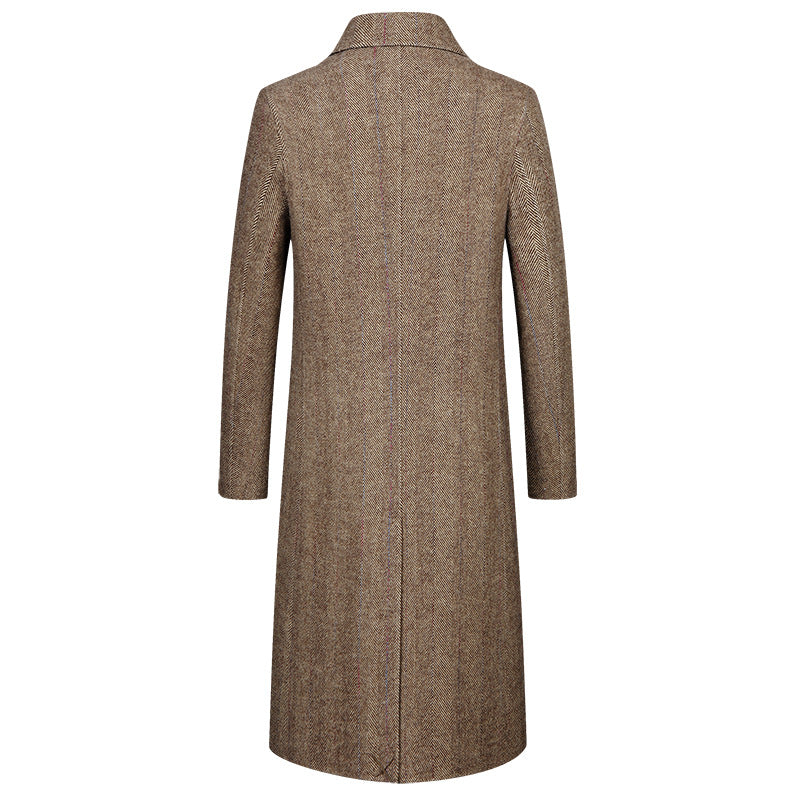 Executive Class Premium Herren Luxus Langer Trenchcoat aus australischer Wolle | XZ5829