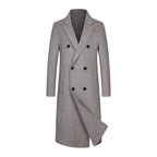 Executive Class Premium Herren Luxus Langer Trenchcoat aus australischer Wolle | XZ5829