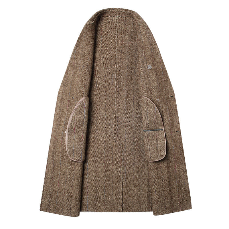 Executive Class Premium Herren Luxus Langer Trenchcoat aus australischer Wolle | XZ5829